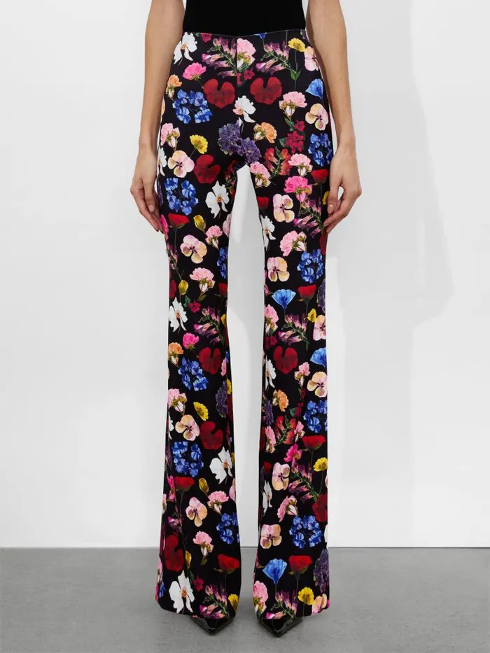 Alice Olivia RMP BACK ZIP BOOTCUT PANT Timeless Blossom Women Pants