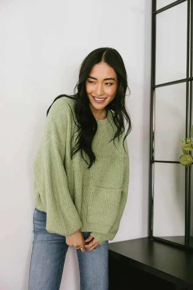 Aliyah Knit Sweater In Green Green Women Bohme Sweaters