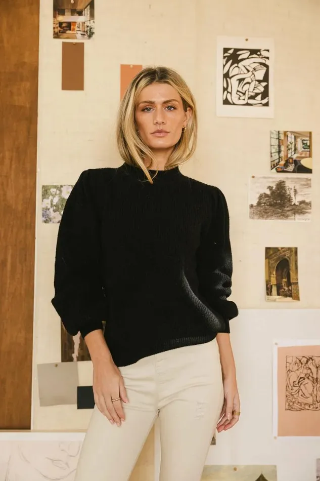Amber Knit Sweater In Black Black Women Bohme Sweaters