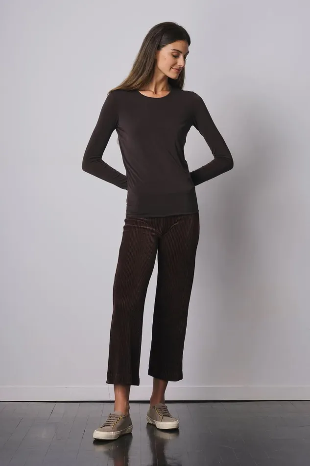 Avenue Montaigne ALEX Corduroy Brown Women Pants