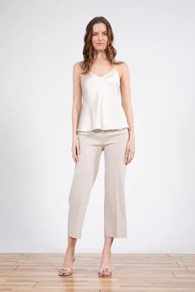 Avenue Montaigne ALEX Linen Oatmeal Women Pants