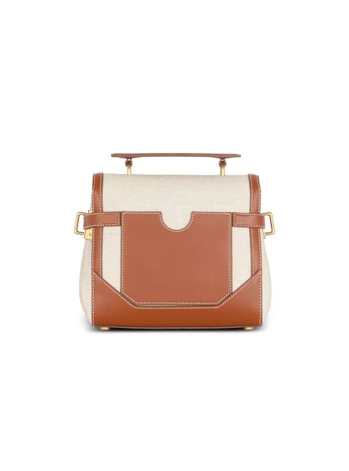 BBuzz 23 Bag In Canvas And Leather Beige Women Balmain Handbags