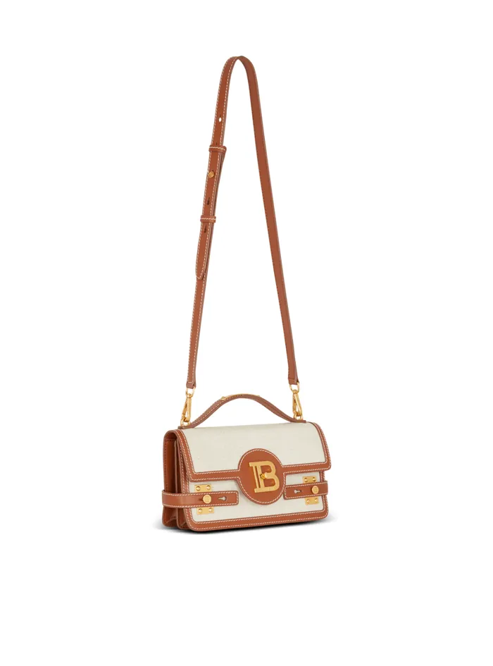 BBuzz 24 Canvas And Leather Bag Beige Women Balmain Handbags
