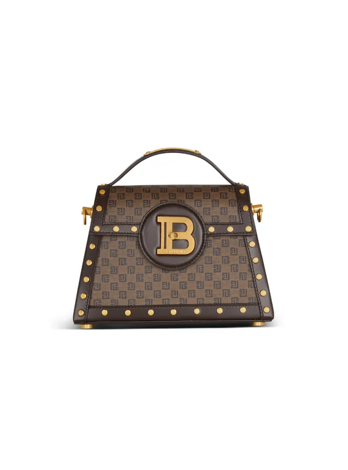 BBuzz Dynasty Bag In Mini Monogram Canvas Brown Women Balmain Handbags