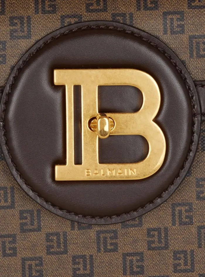 BBuzz Dynasty Bag In Mini Monogram Canvas Brown Women Balmain Handbags