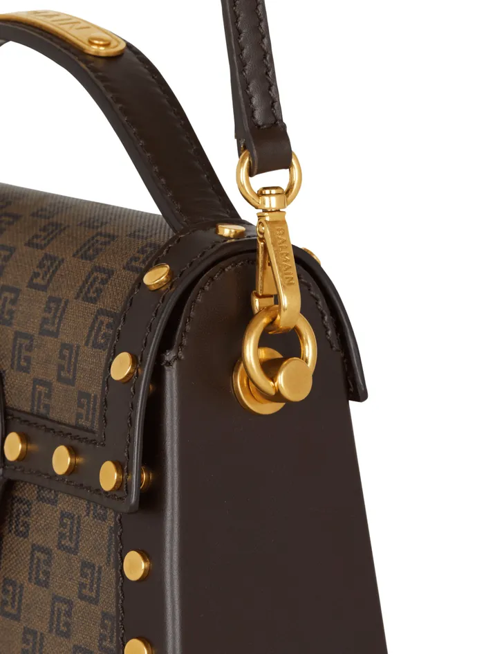 BBuzz Dynasty Bag In Mini Monogram Canvas Brown Women Balmain Handbags
