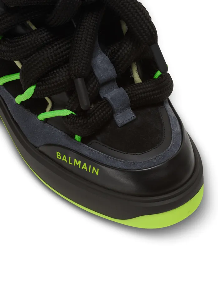 BCourt Puffy Skate Sneakers In Calfskin And Suede Black Men Balmain Sneakers