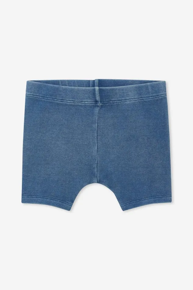 Baby Bottoms Cotton On Rain Rib Bike Shorties Petty Blue Wash
