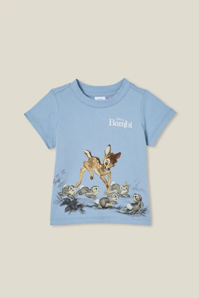 Baby Tops Jackets and Sweaters Cotton On Jamie Short Sleeve TeeLicense Lcn Dis Dusty Bluebambi And Rabbits