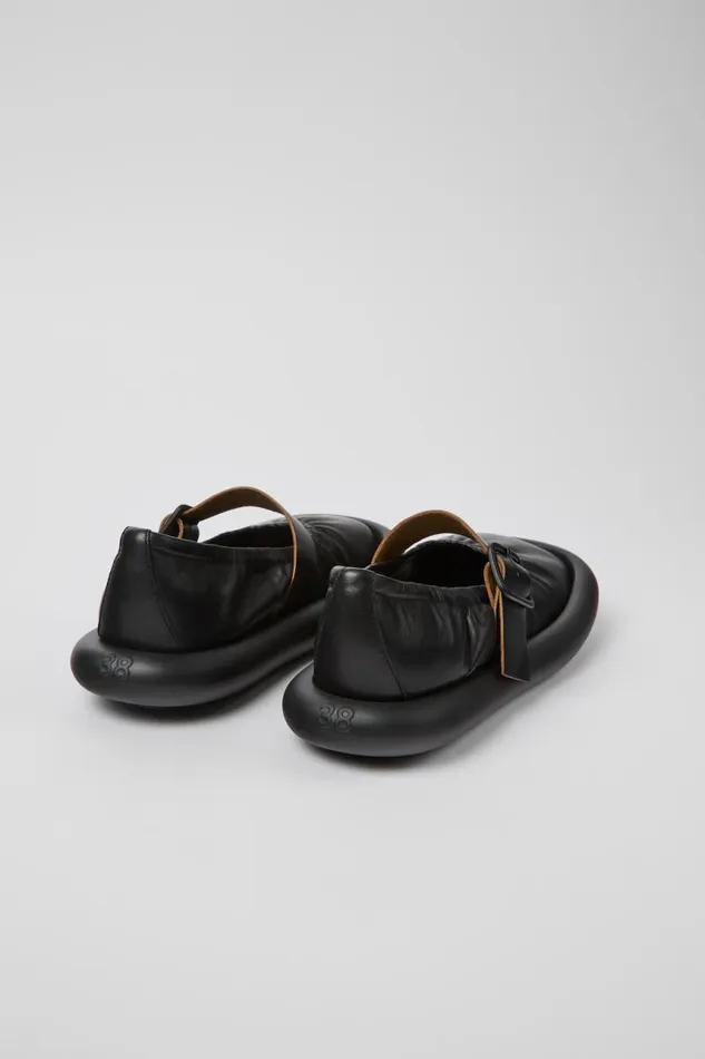 Ballerinas Women Camper Aqua Black Leather Ballerina