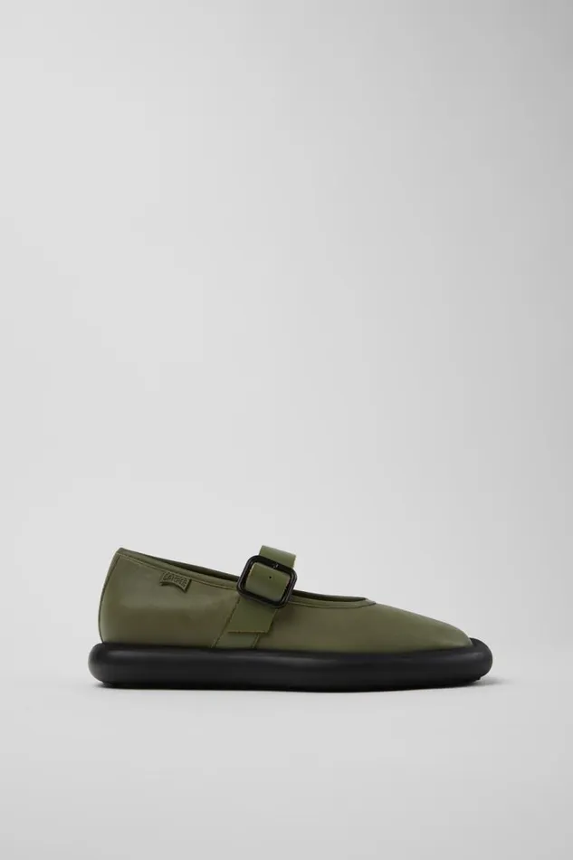 Ballerinas Women Camper Onda Green Leather Shoe