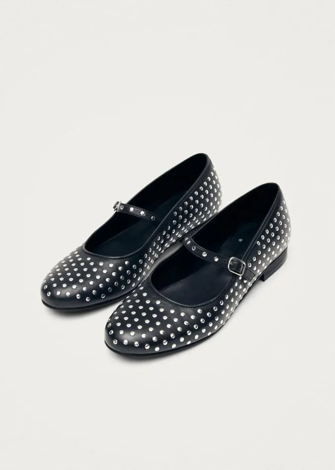 Ballet Flats Women ALOHAS Lucien Black Leather Ballet Flats