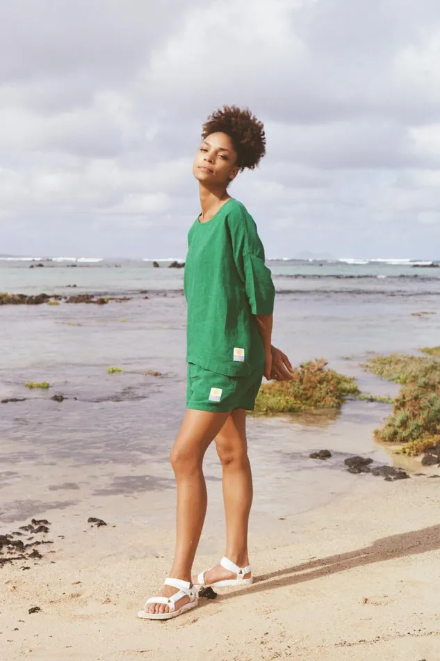 Basic Linen Top Grass WomensShop LF Markey Tops