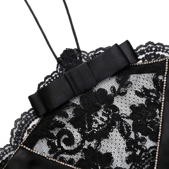 Black Lace Halterneck Top Women Self Portrait Tops