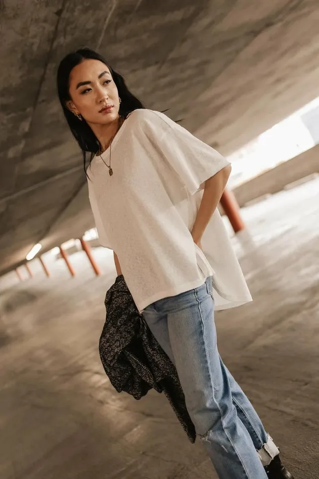 Blake Oversized TShirt In Ivory Ivory Women Bohme Tops