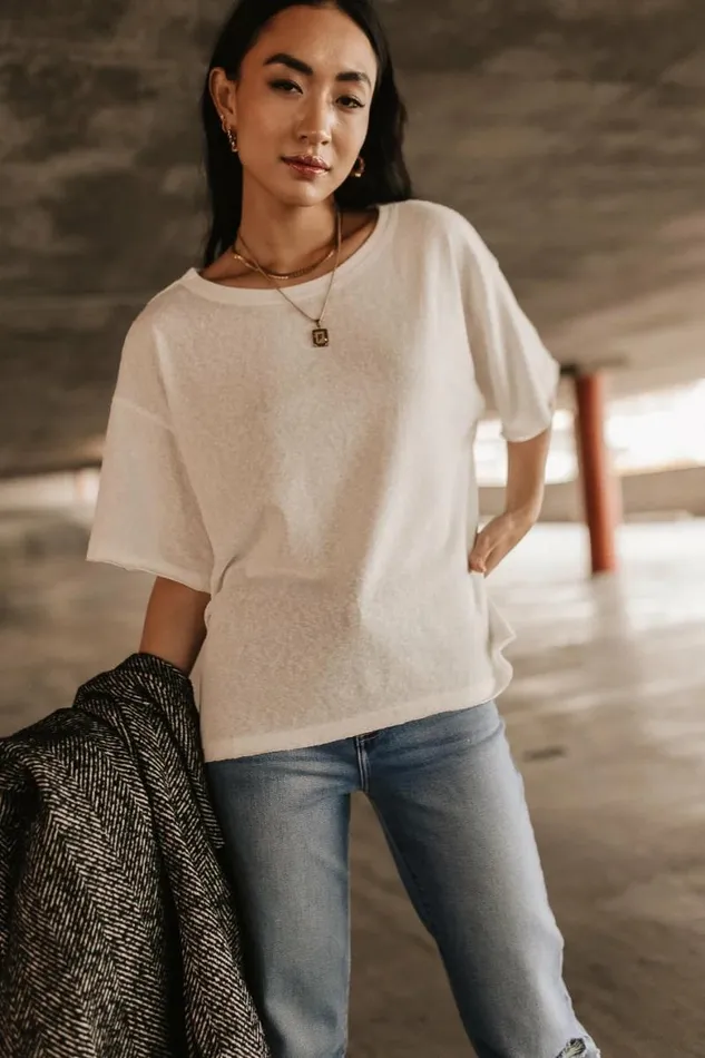 Blake Oversized TShirt In Ivory Ivory Women Bohme Tops