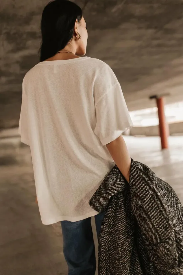 Blake Oversized TShirt In Ivory Ivory Women Bohme Tops