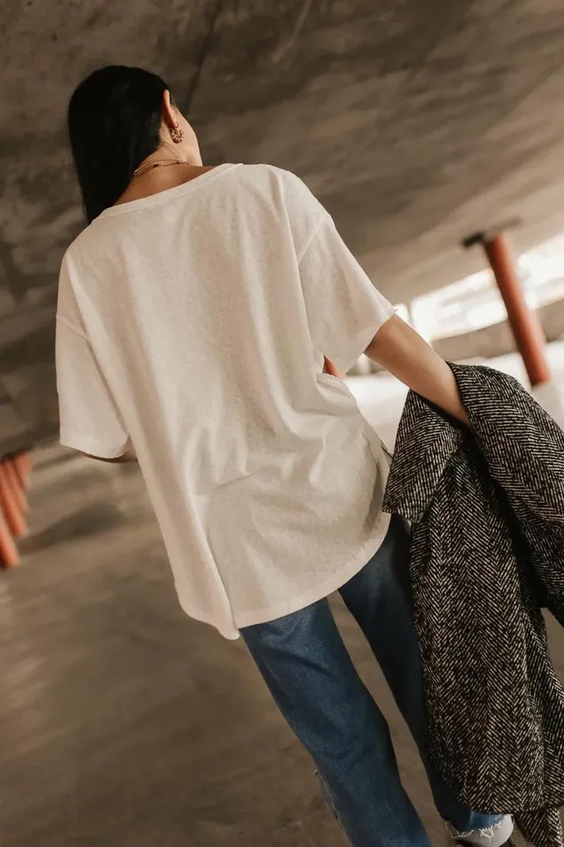 Blake Oversized TShirt In Ivory Ivory Women Bohme Tops