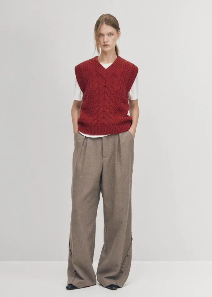 Blazers Vests Women ALOHAS Cosy Red Tricot Vest