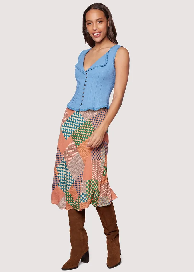 Blissful Mesa Midi Skirt Orangemulti Women Lost Wander Skirts