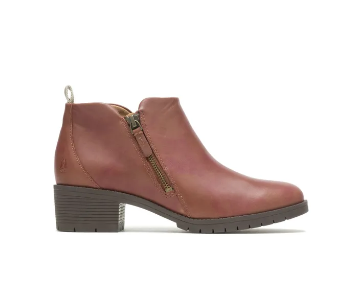 Boots Hadley Side Zip Boot Cognac Leather 8211 Hush Puppies Women