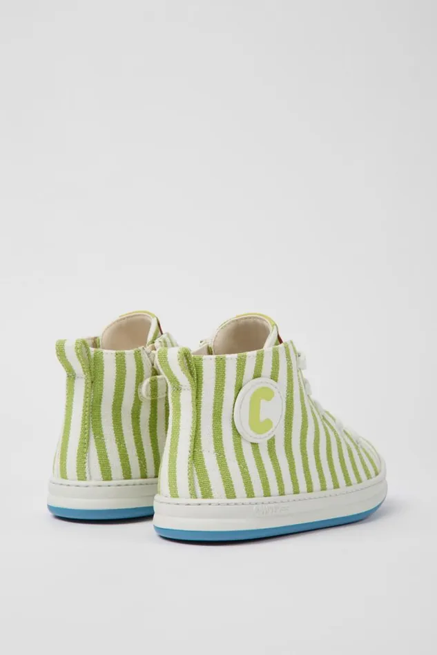 Boots Kids Camper Runner Green And White Textile Sneakers