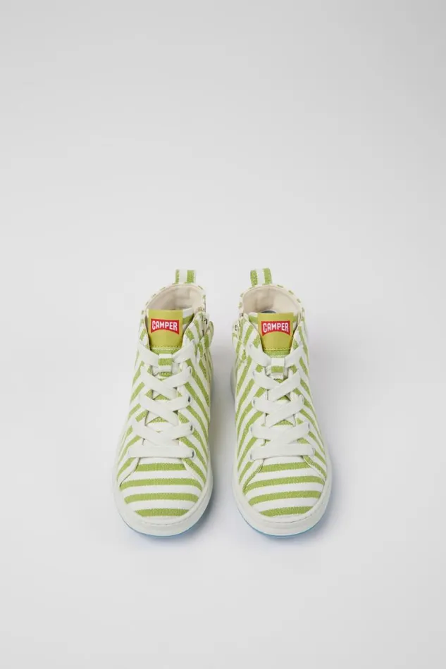 Boots Kids Camper Runner Green And White Textile Sneakers