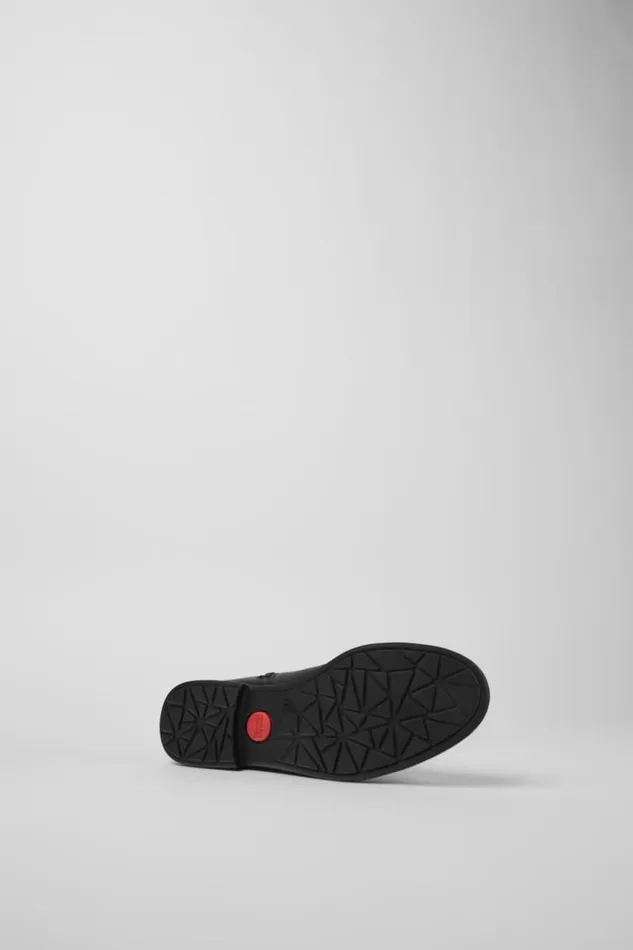Boots Women Camper Mil Black Leather And Textile Black Boots