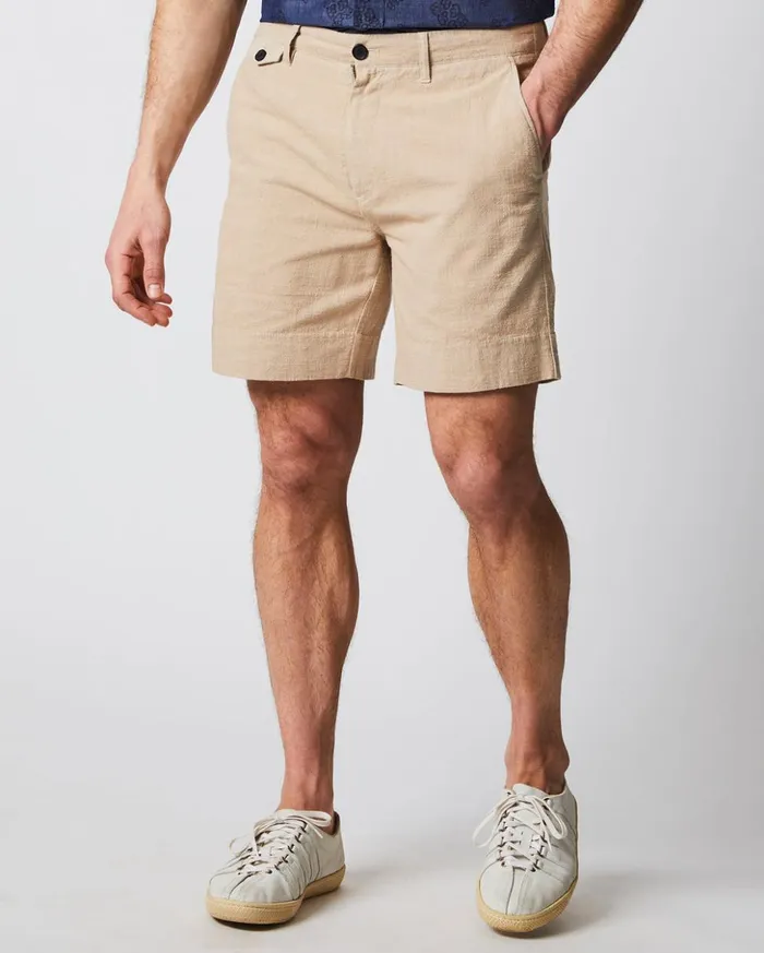 Bottoms Men Billy Reid Slub Cotton Short Khaki