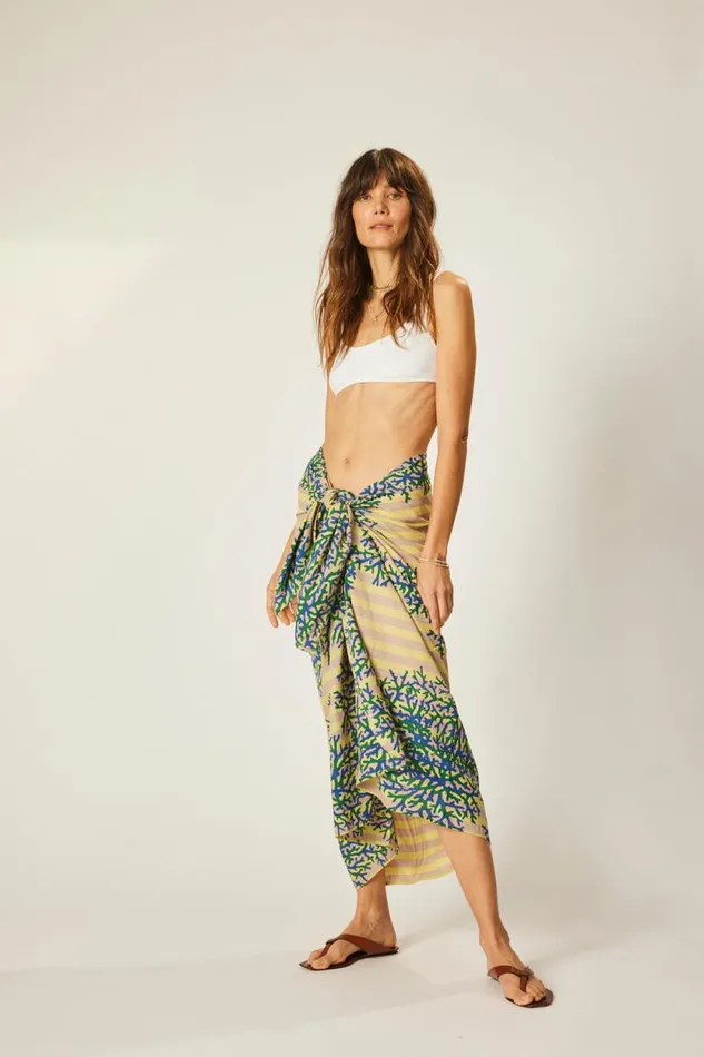 Bottoms Shop Natalie Martin SARONG Batik Coral Bluegreen