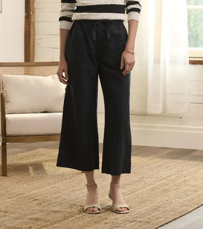Bottoms Women Hatley Tie Front Pants 8211 Caviar Linen