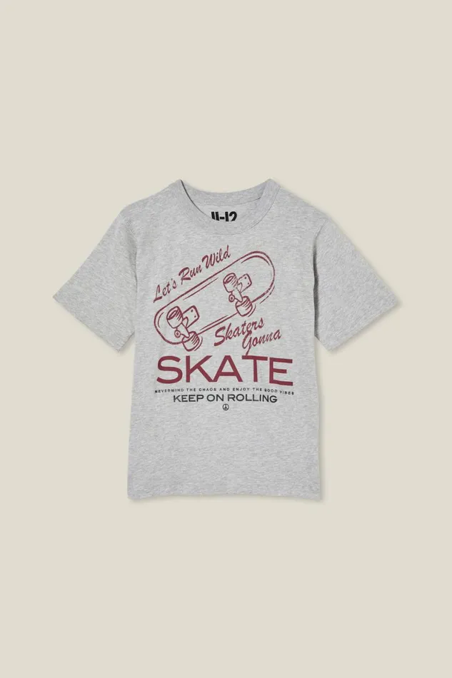 Boys 214 Tops and TShirts Cotton On Jono Short Sleeve Print Tee Fog Grey Marleskate