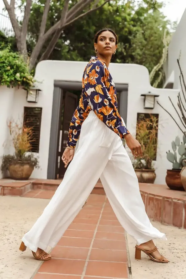 Brecken Wide Leg Pants In White White Women Bohme Pants