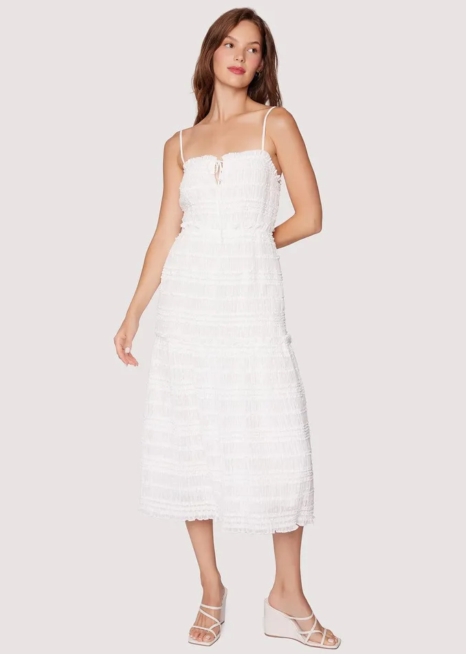 Calla Lily Tiered Midi Dress Offwhite Women Lost Wander Dresses