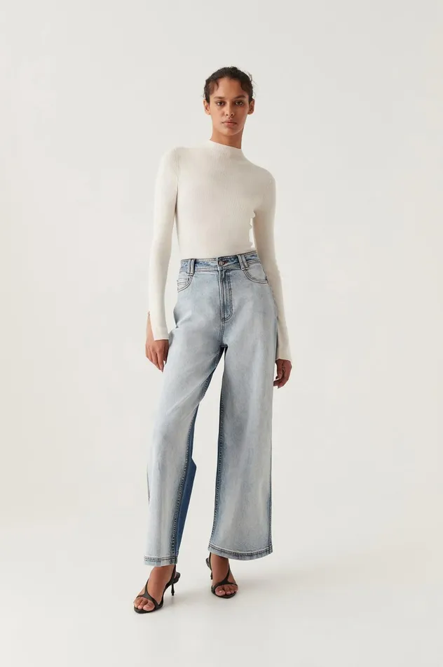 Carolina Rib Knit Top Ivory Women Aje Knitwear 038 Jumpers