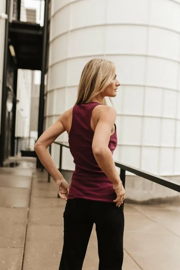 Casey Tank Top Wine Women Bohme Tees and Tanks