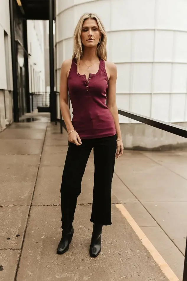 Casey Tank Top Wine Women Bohme Tees and Tanks