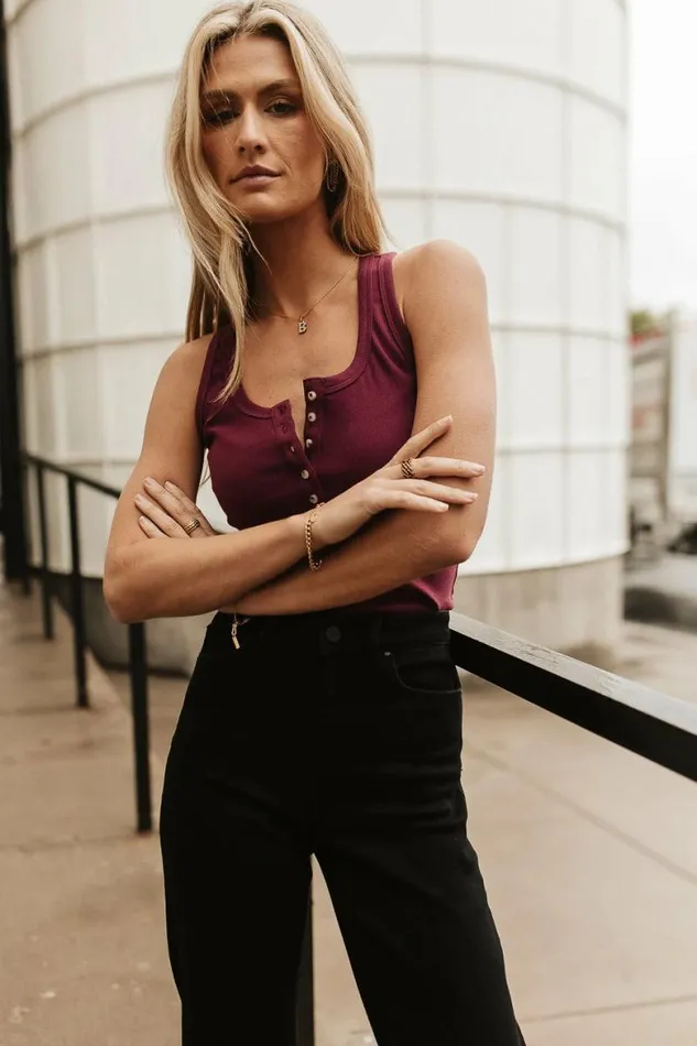 Casey Tank Top Wine Women Bohme Tees and Tanks