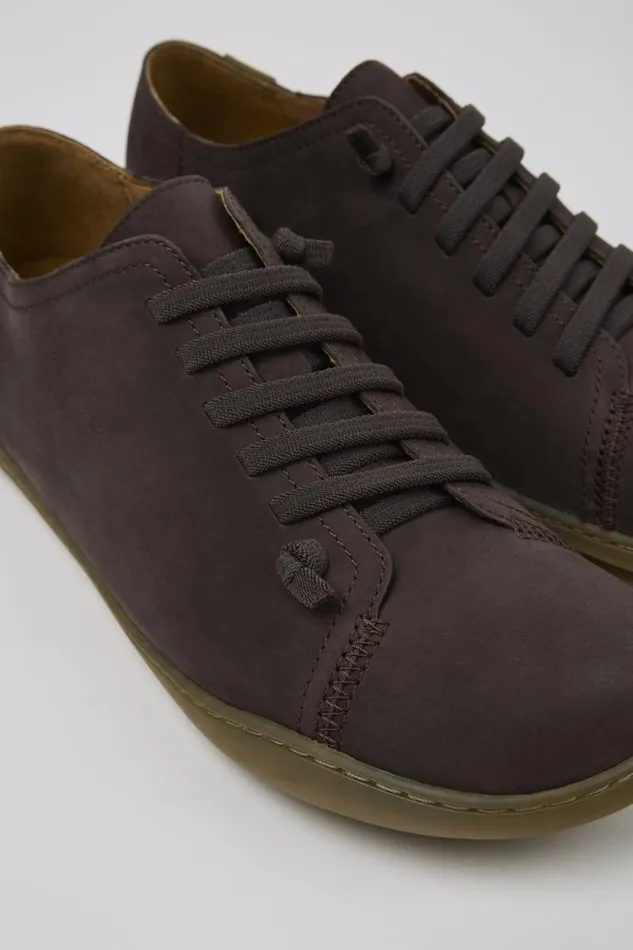 Casual Shoes Men Camper Peu Brown Nubuck Shoes