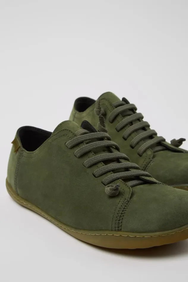 Casual Shoes Men Camper Peu Green Nubuck Shoes