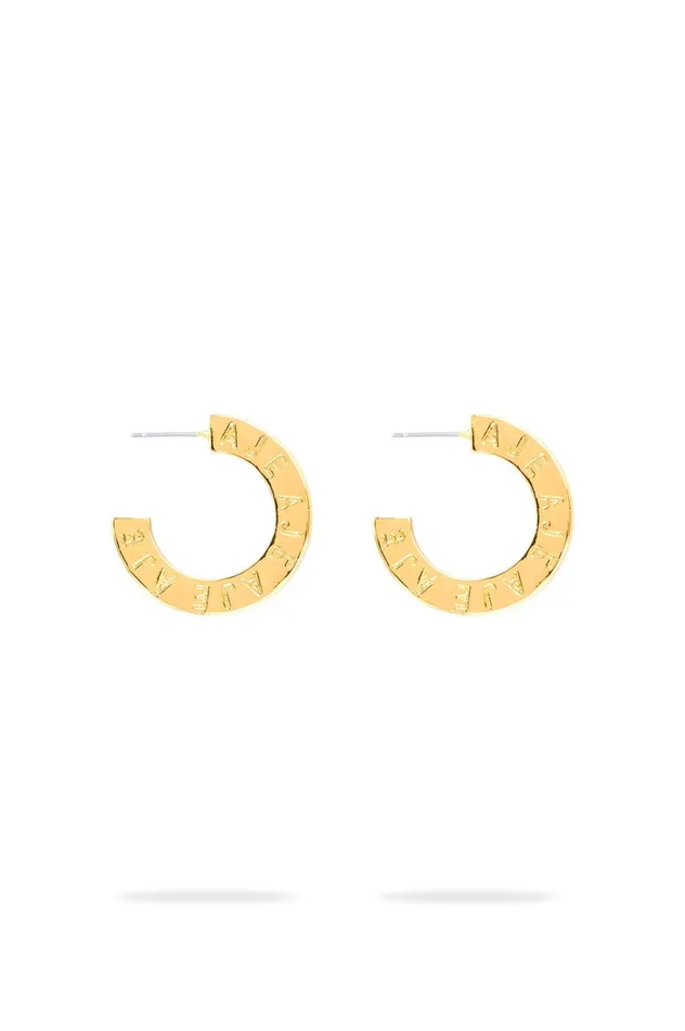 Celia Logo Hoop Gold Women Aje Jewelry