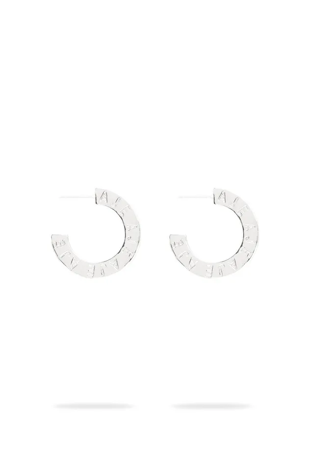 Celia Logo Hoop Silver Women Aje Jewelry