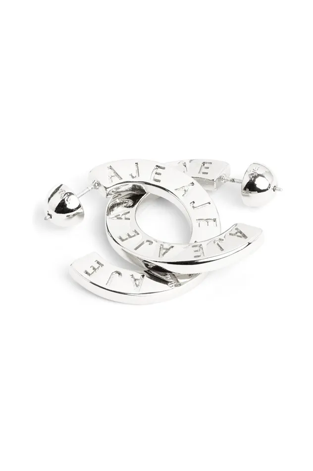 Celia Logo Hoop Silver Women Aje Jewelry