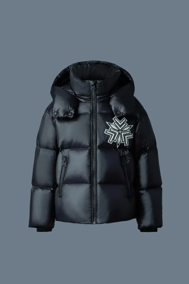Coats and Jackets Kids Mackage JESSESF Light Down Snowflake Jacket For Kids 814 Years Black