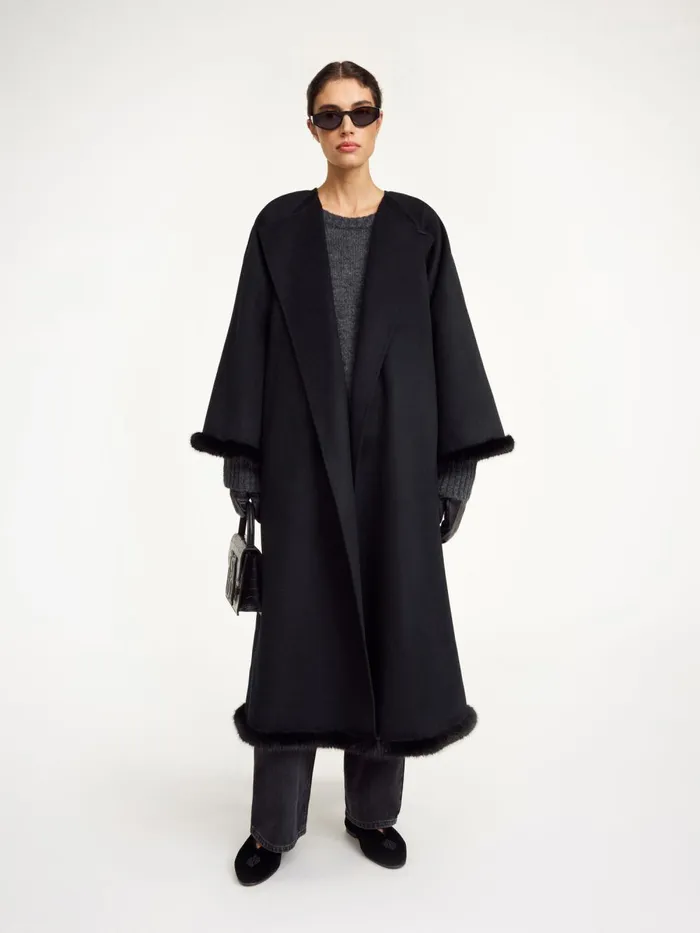 Coats and Jackets Women By Malene Birger Dalimas Wool Coat Black