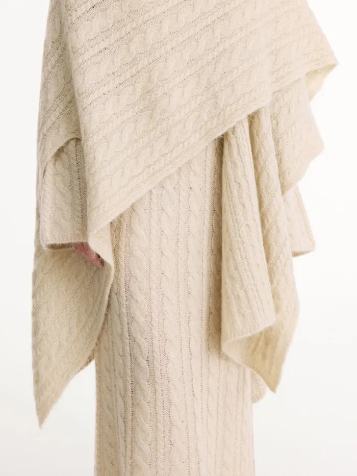 Coats and Jackets Women By Malene Birger Kassillas Woolblend Poncho Oyster Gray
