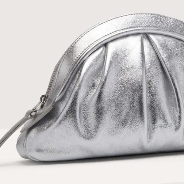 Coccinelle Cheek Smooth Medium Silver Women Coccinelle Clutch