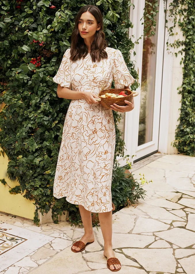 Confianza Midi Dress Creamfloral Women Lost Wander Dresses