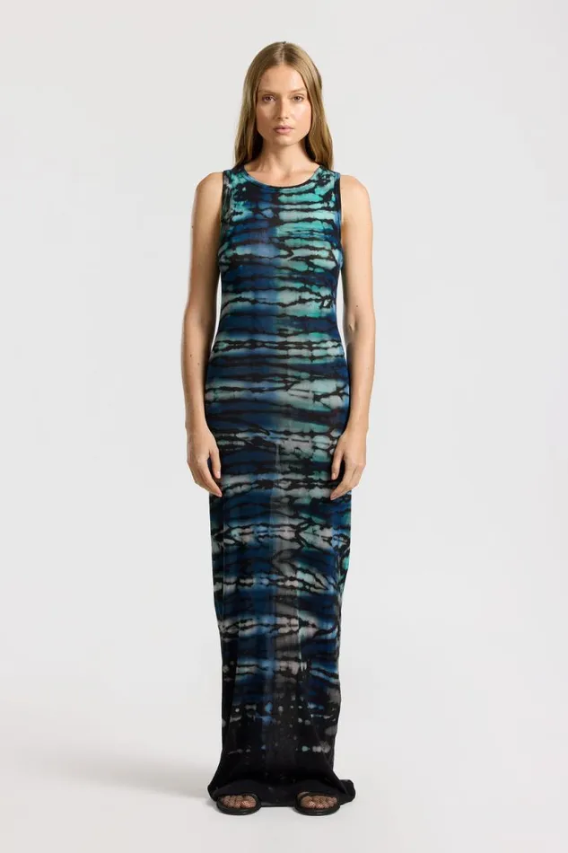 COTTON CITIZEN DRESSES Rio Maxi Dress Cobalt Blue Tie Dye 8211 Women