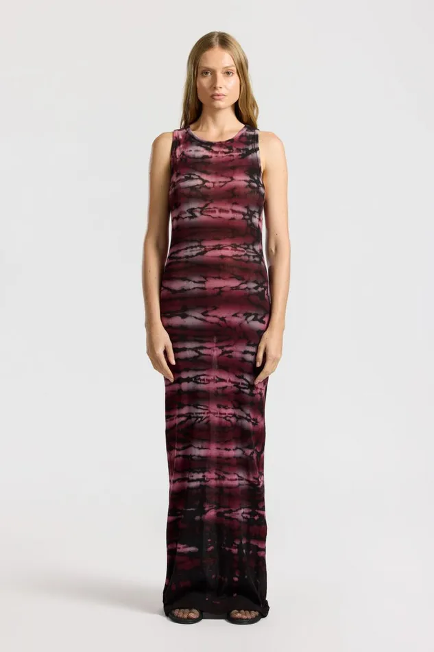 COTTON CITIZEN DRESSES Rio Maxi Dress Magenta Tie Dye 8211 Women